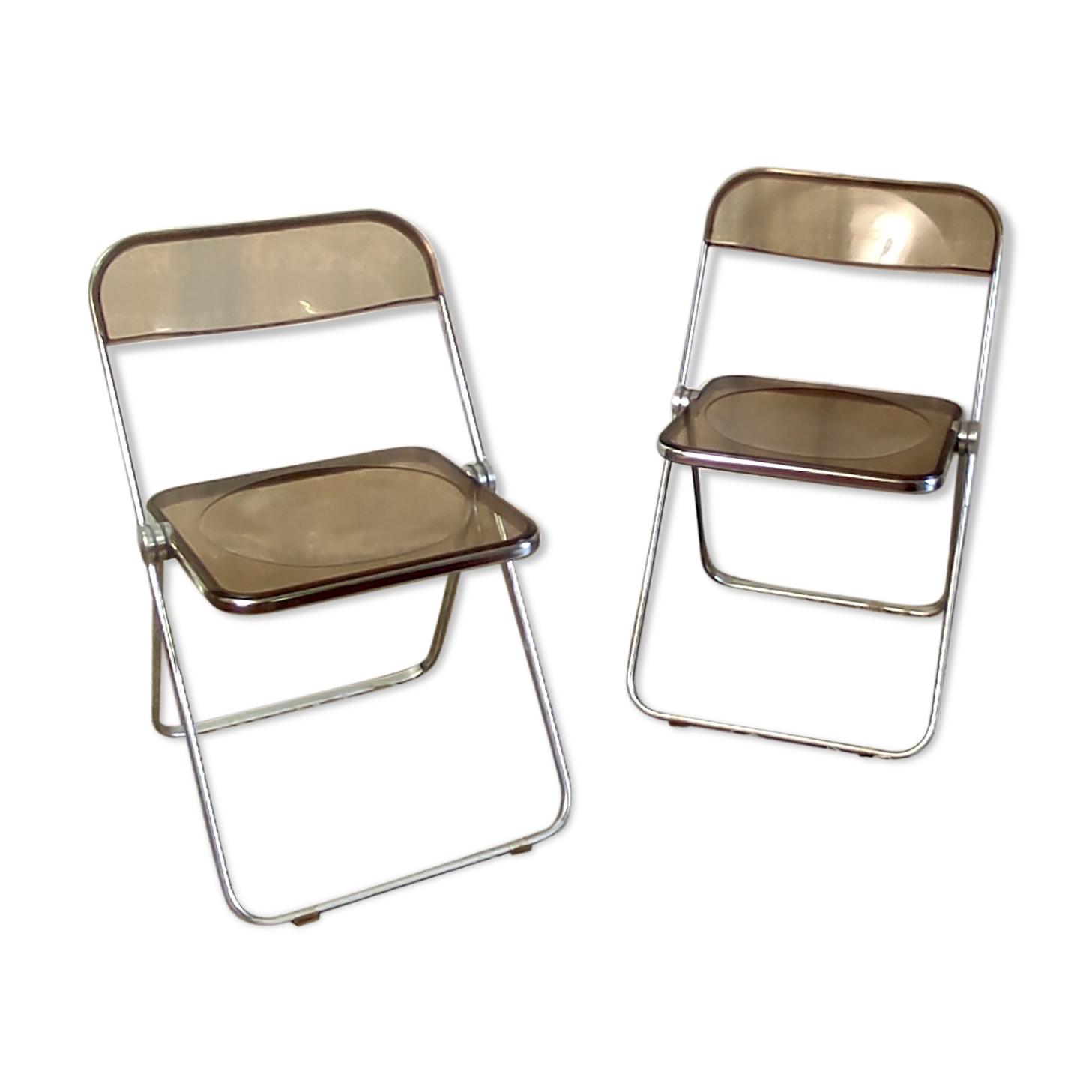 Duo of chairs "plia" by Giancarlo Piretti for Castelli, Italy 1970