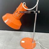 Orange lacquered metal and chrome desk lamp - circa 1970