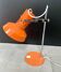 Orange lacquered metal and chrome desk lamp - circa 1970