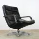 Black leather F141 armchair by Geoffrey Harcourt for Artifort, 1970s