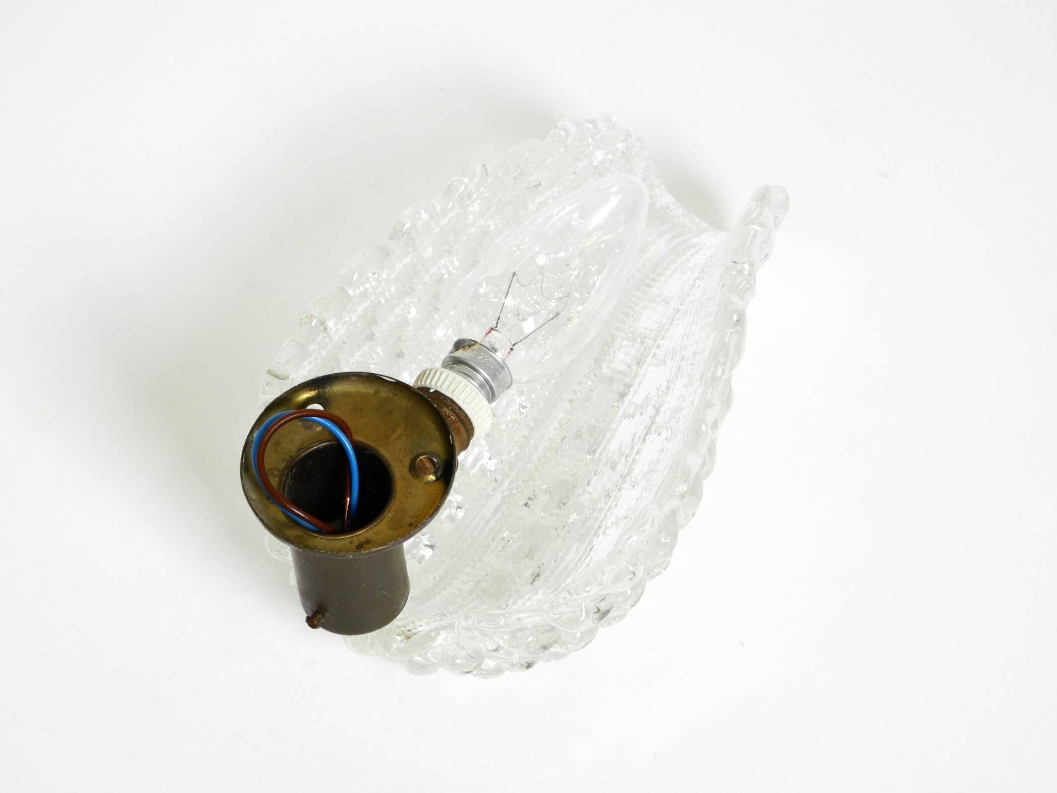 Rare original 1960s Italian Barovier & Toso Murano glass wall lamp