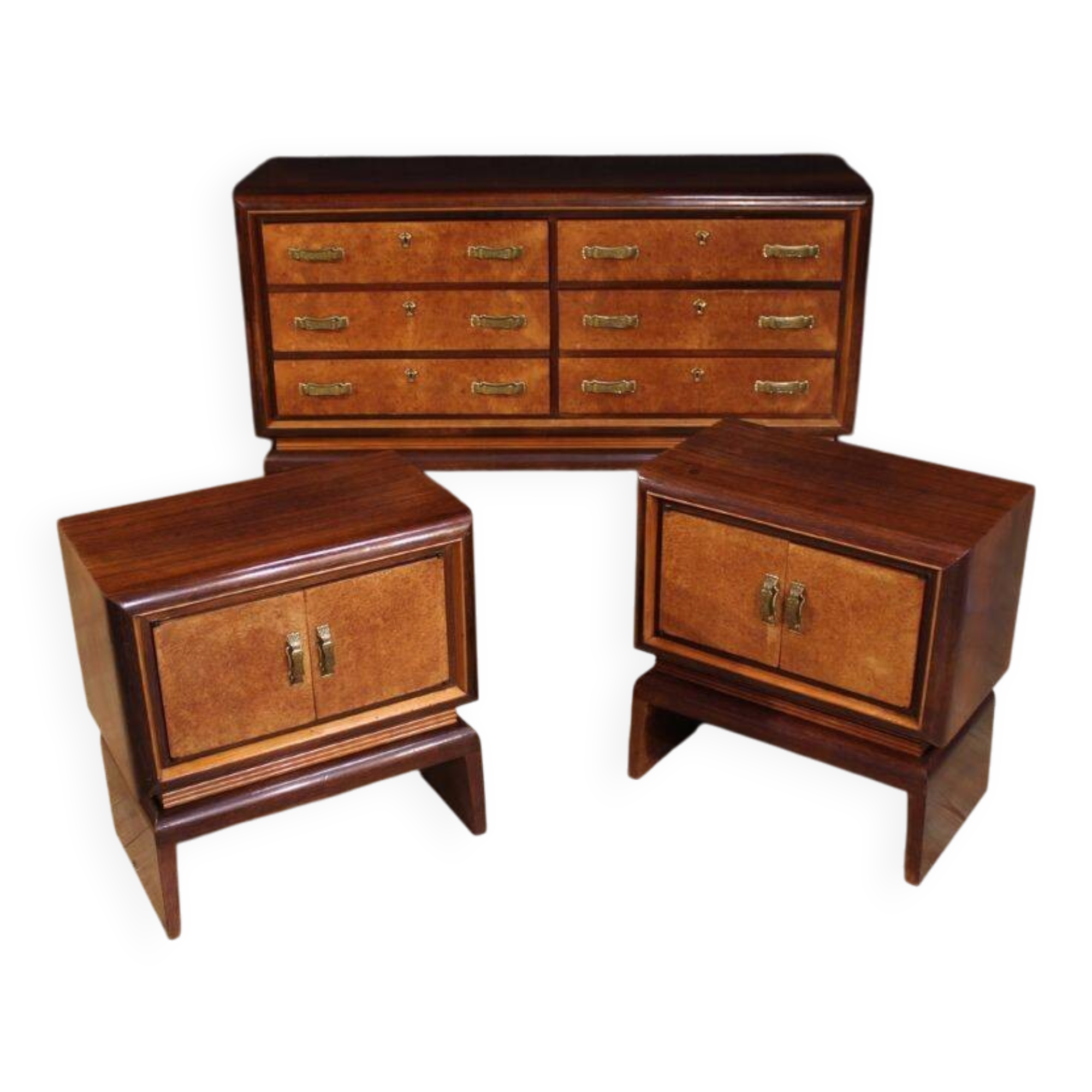 Paire de tables de chevet italiennes, milieu du 20e siècle