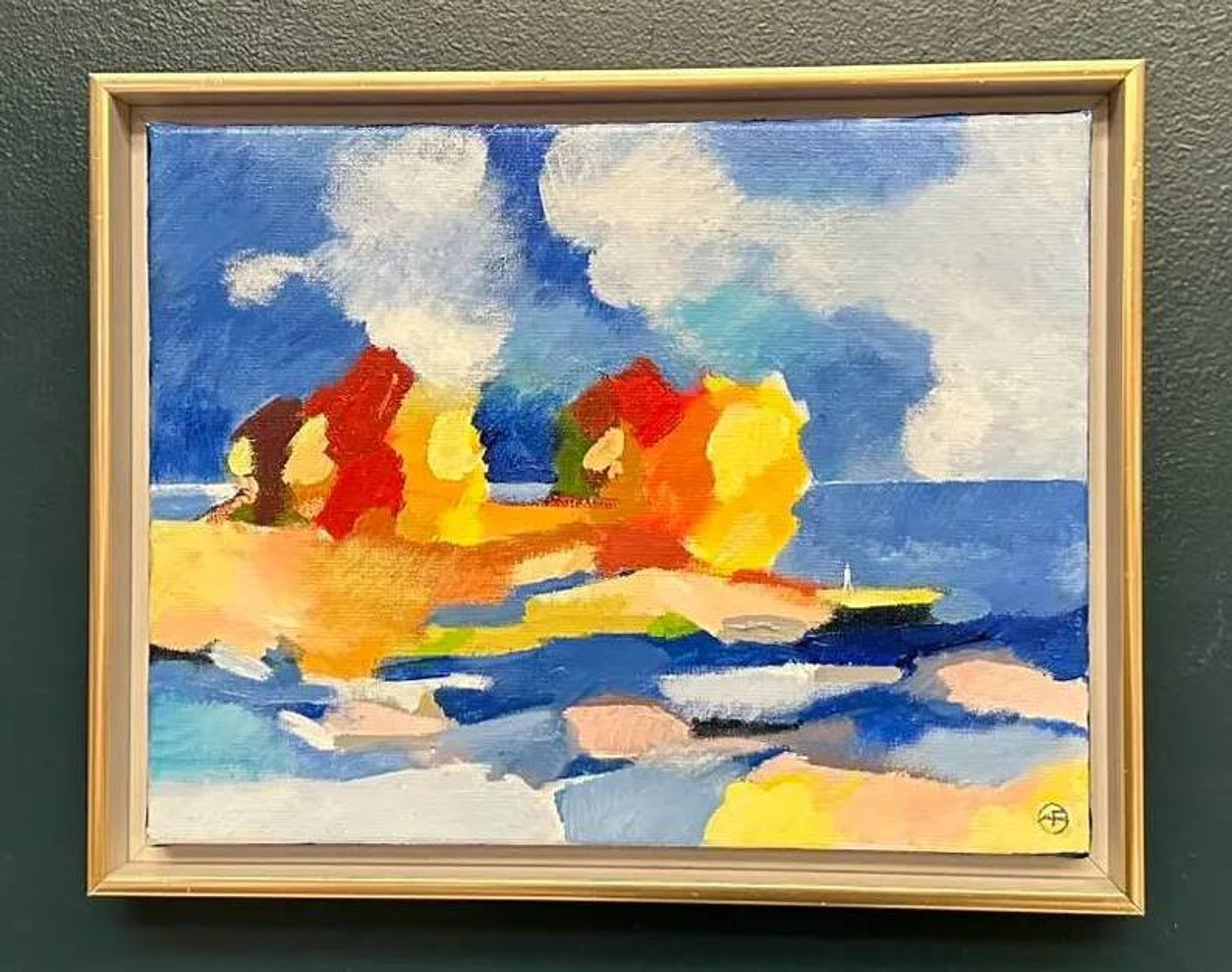 Original Swedish Oil on Canvas – “The Wandering Poet” by Anita Fröding – Signed – Vintage and Framed – 39 × 31 cm (15.4" × 12.2")