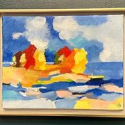 Original Swedish Oil on Canvas – “The Wandering Poet” by Anita Fröding – Signed – Vintage and Framed – 39 × 31 cm (15.4" × 12.2")