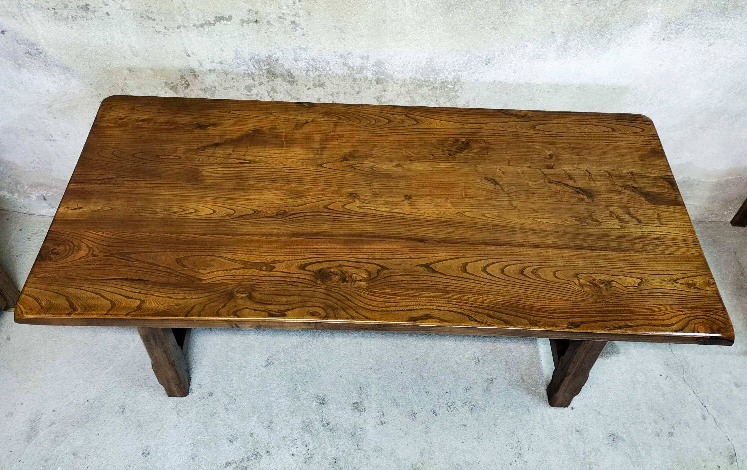 Solid wood farmhouse table
