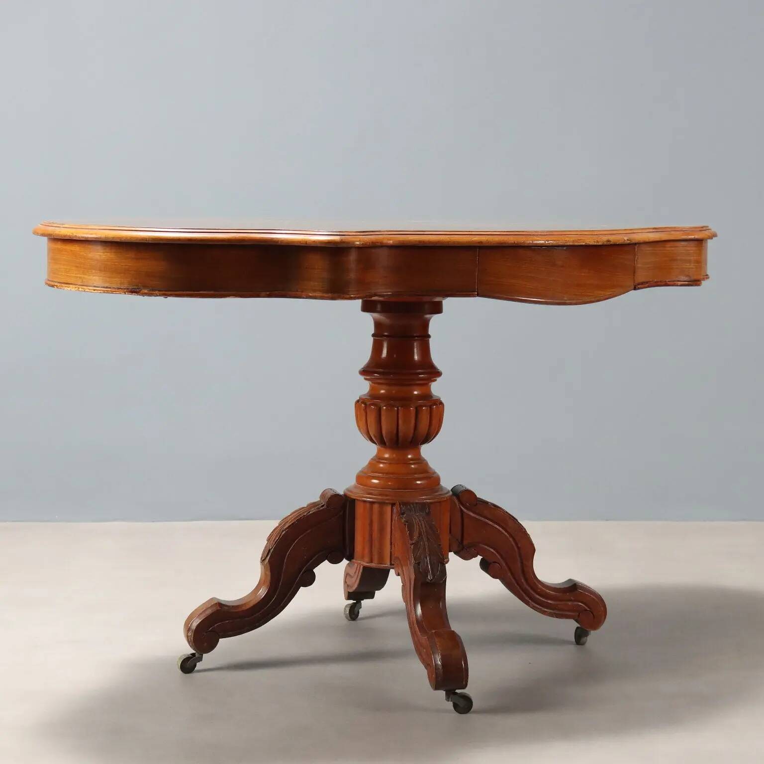 Antique mahogany coffee table, Italy, mid-19th century.