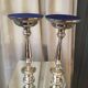 Pair of candle holders in sober and elegant silver metal