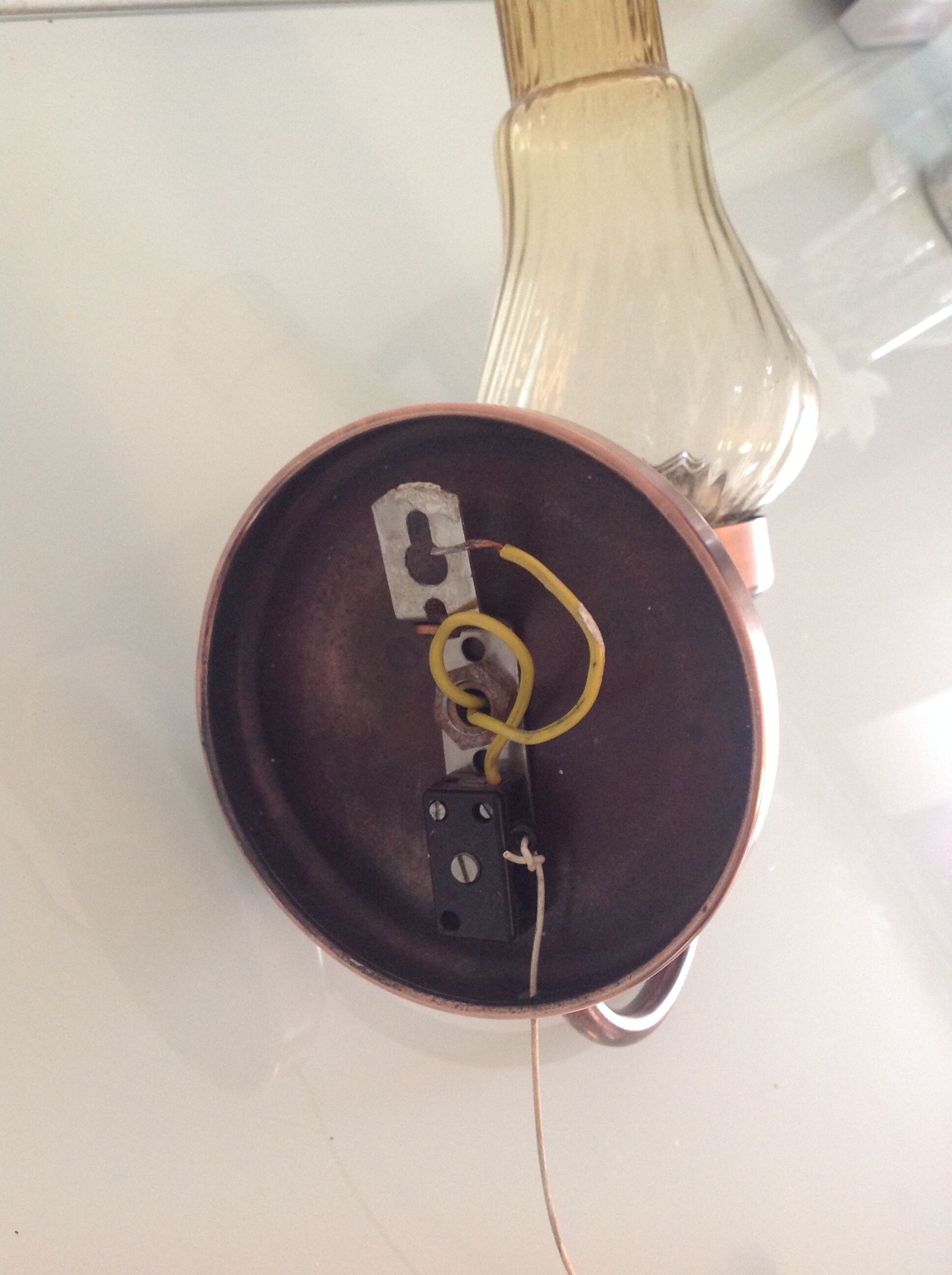 Vintage brass wall and smoked glass