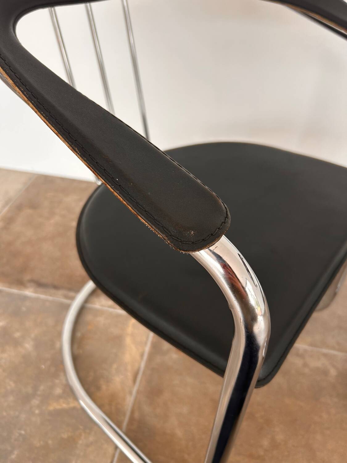 Chaises de bureau arrben italie années 70 chrome