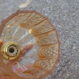 Paire de suspensions globe en verre ambré vintage