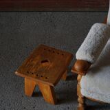 Modern Danish Wabi Sabi Stool in Solid Elm, Scandinavia, 1960s