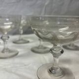 Set of 8 old champagne glasses