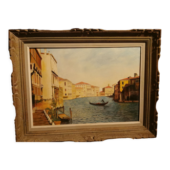 Tableau peinture, Venise, Signé Renauld