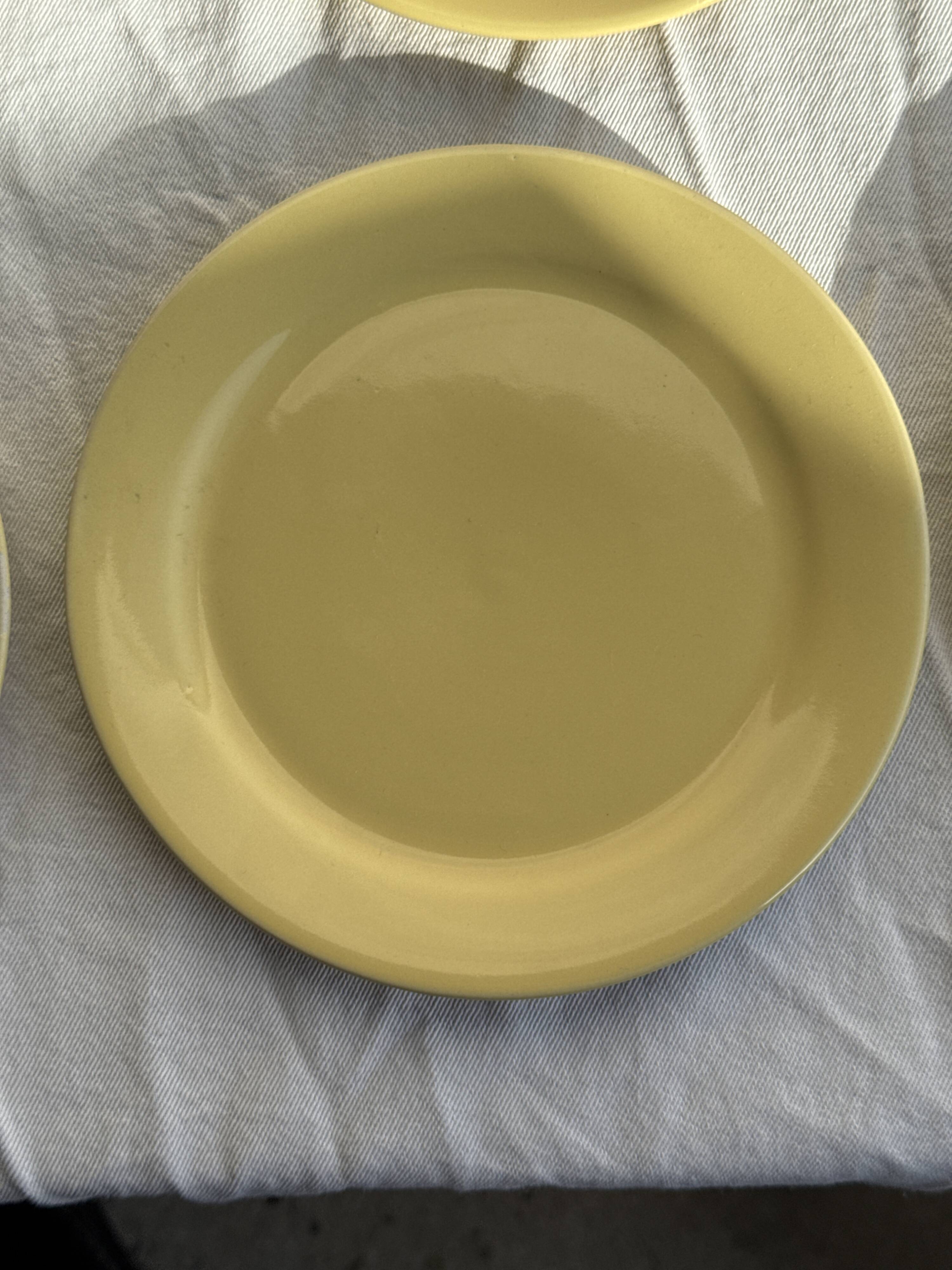 Set of 6 modern yellow dessert plates D19