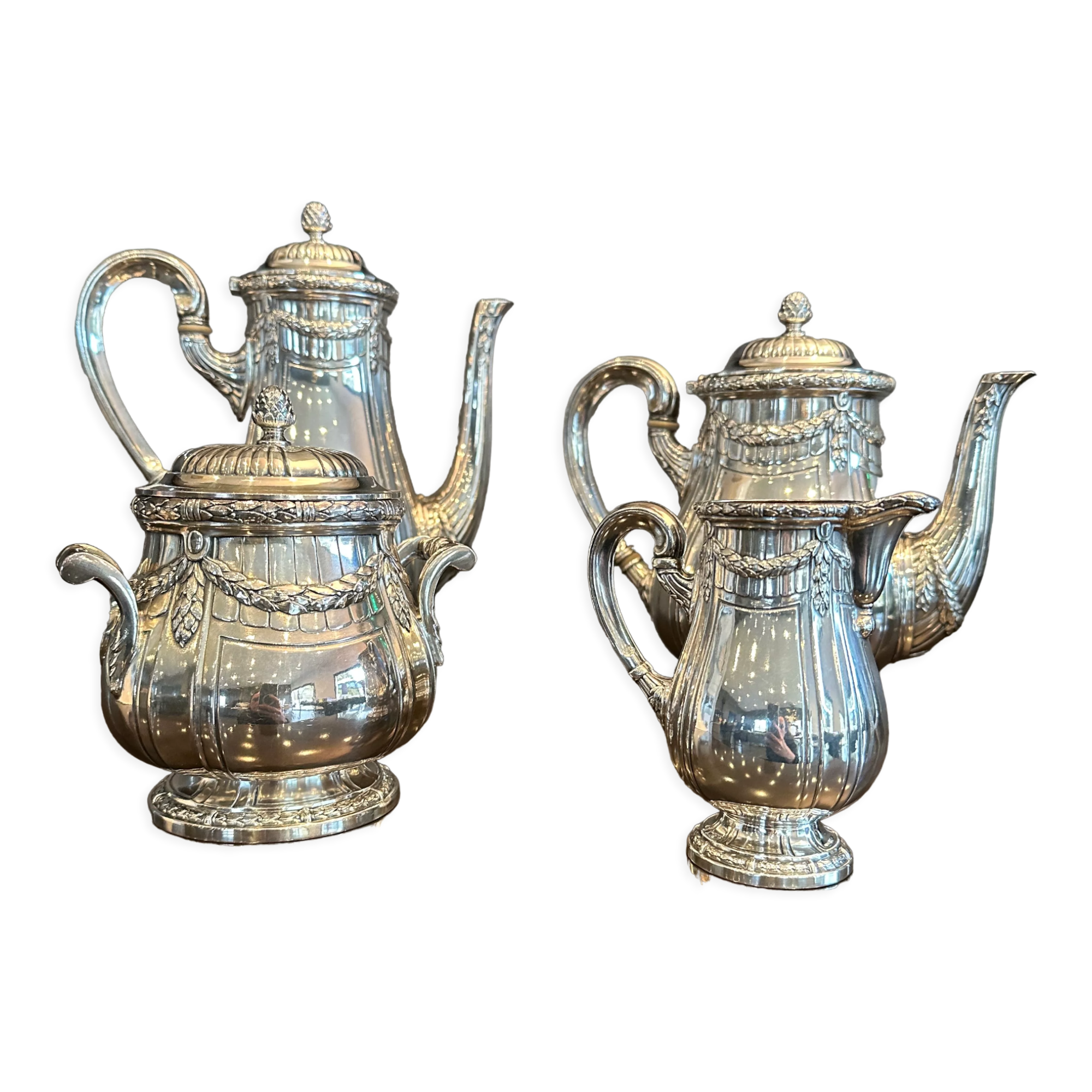 Tea service coffee goldsmith Gallia for Christofle Late nineteenth century
