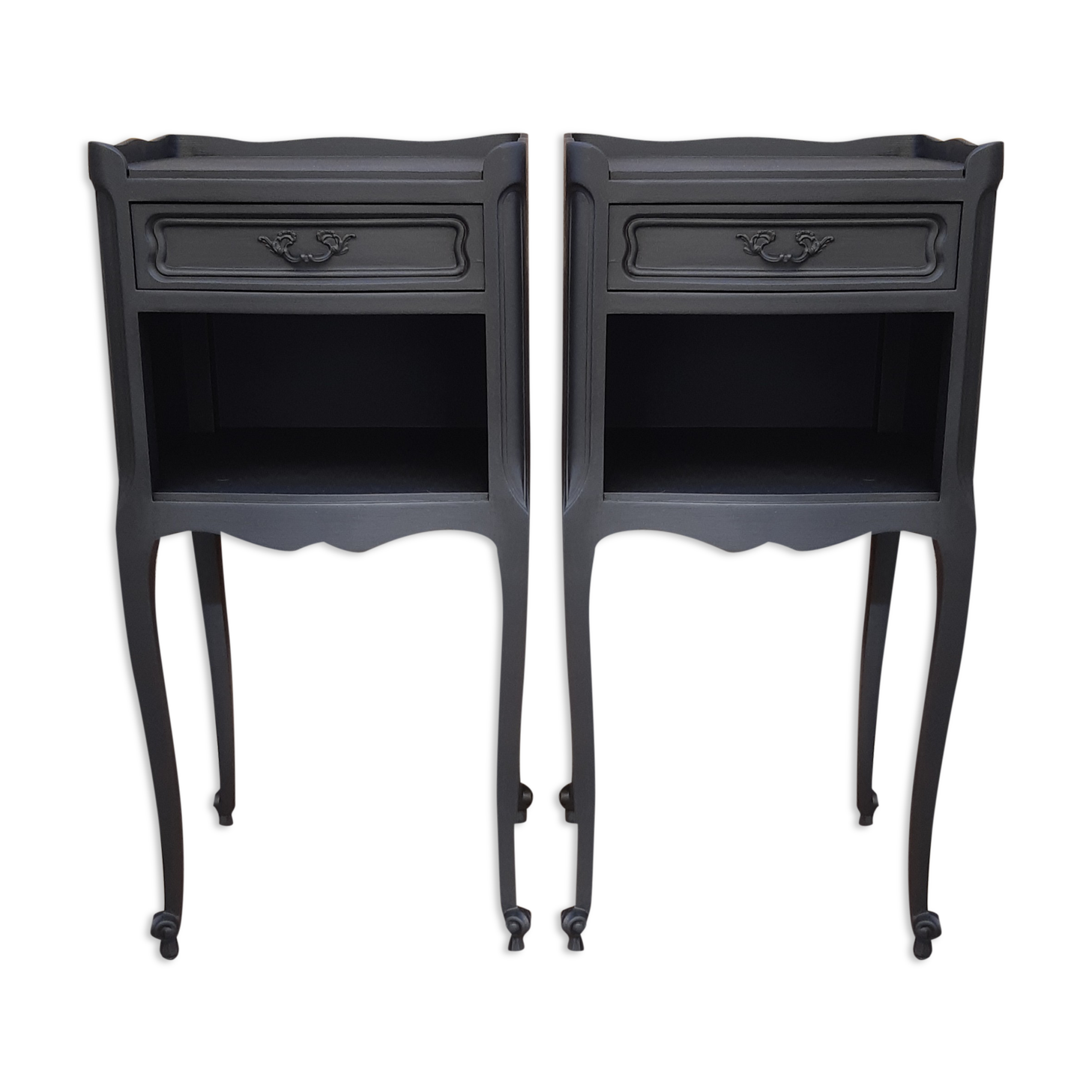 Pair of black bedsides