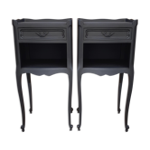 Pair of black bedsides