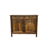 Rustic Art Deco buffet from the 1930s in chestnut wood.