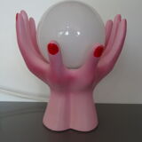 Vintage opal globe hand lamp year 80