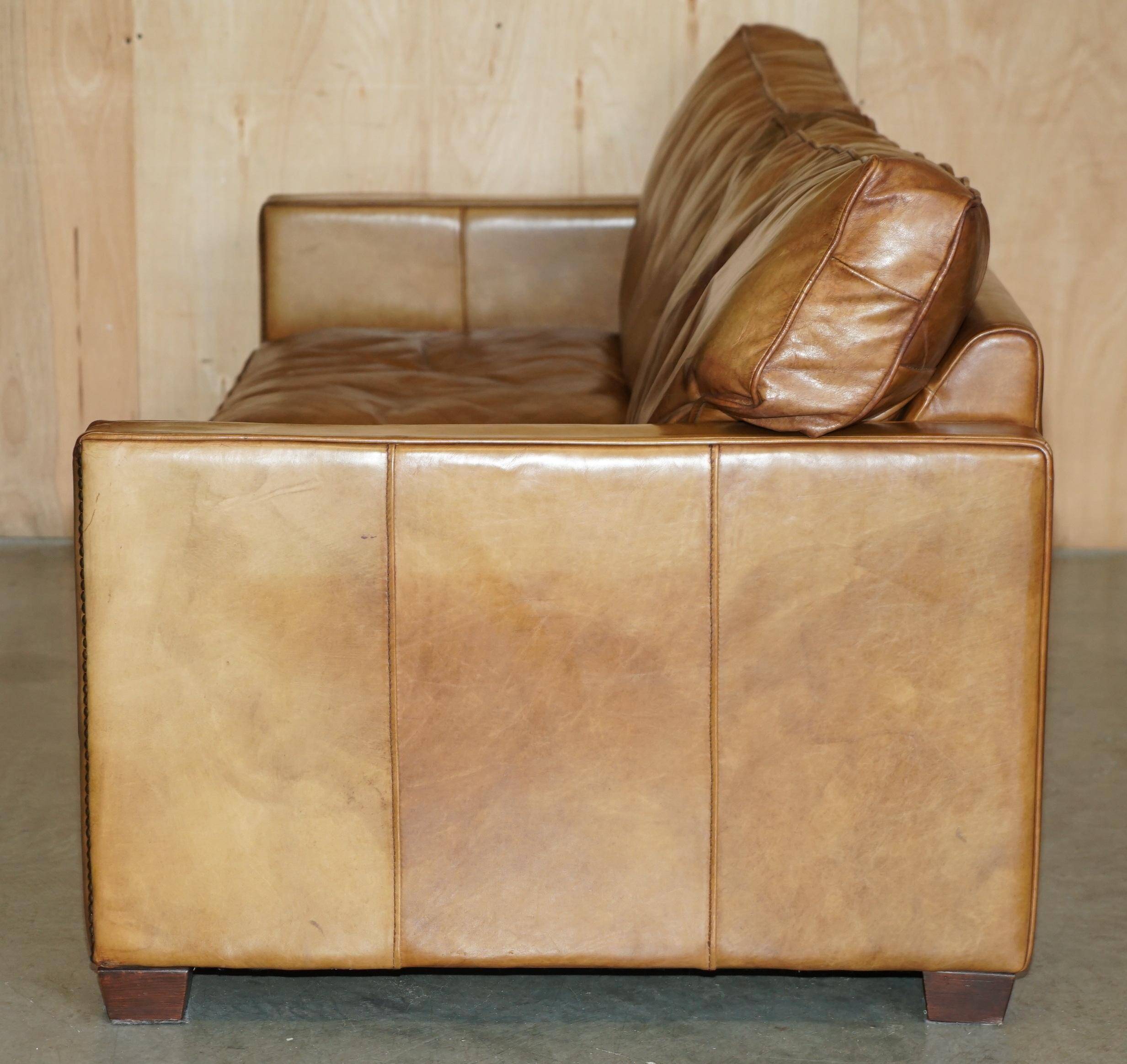 Three-seater leather sofa Viscount William Halo Timothy Oulton