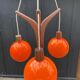 Scandinavian Rispal teak chandelier 1960