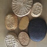 Oval wicker wall composition