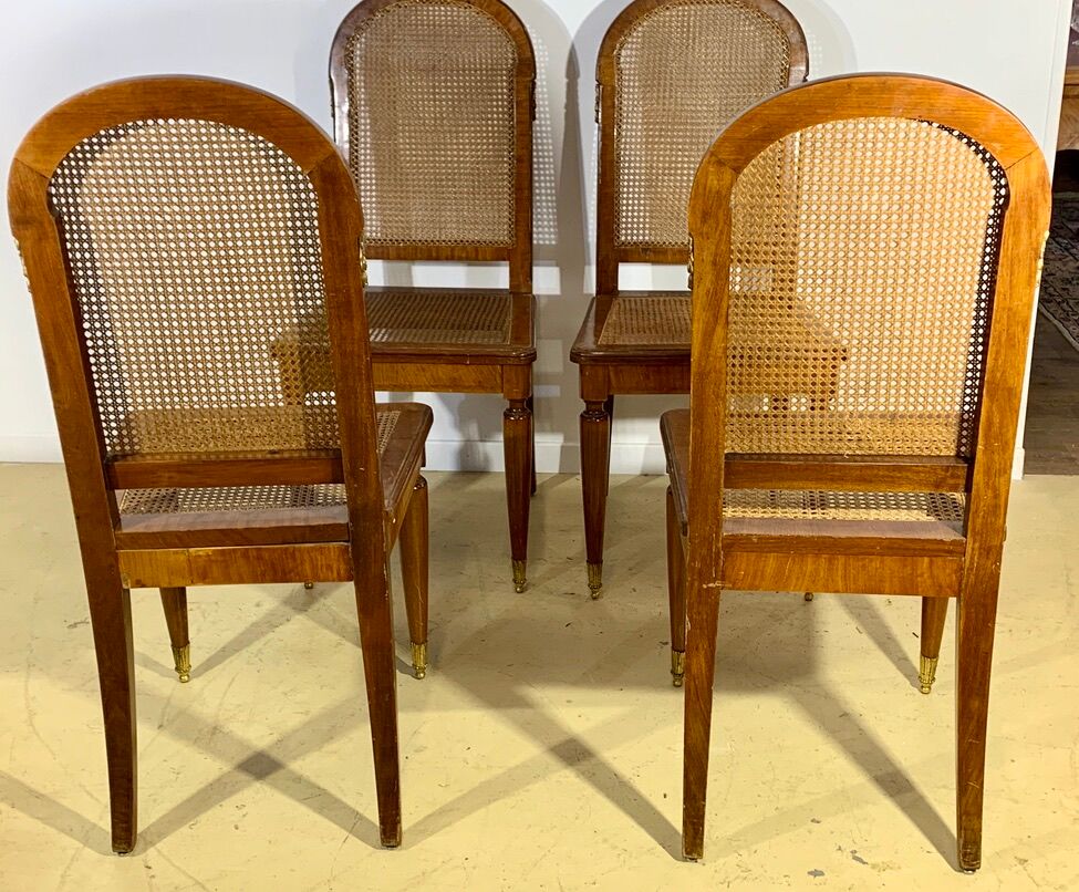 Four chairs canned art nouveau period 1900