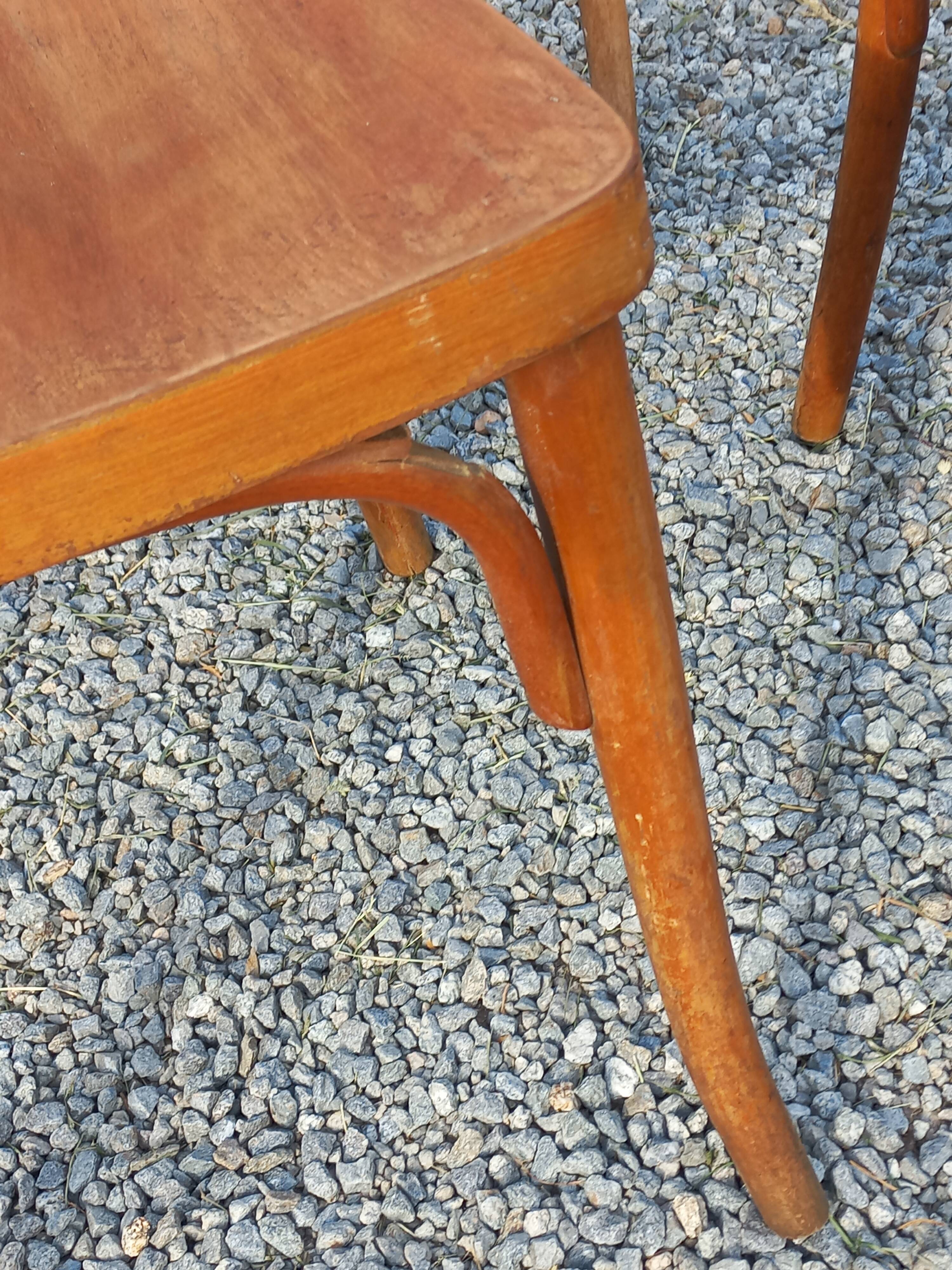 Set of 4 Thonet bistro chairs from the 1950s.