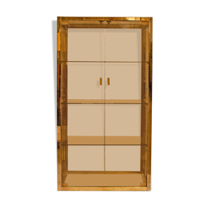 Vitrine en laiton, verre