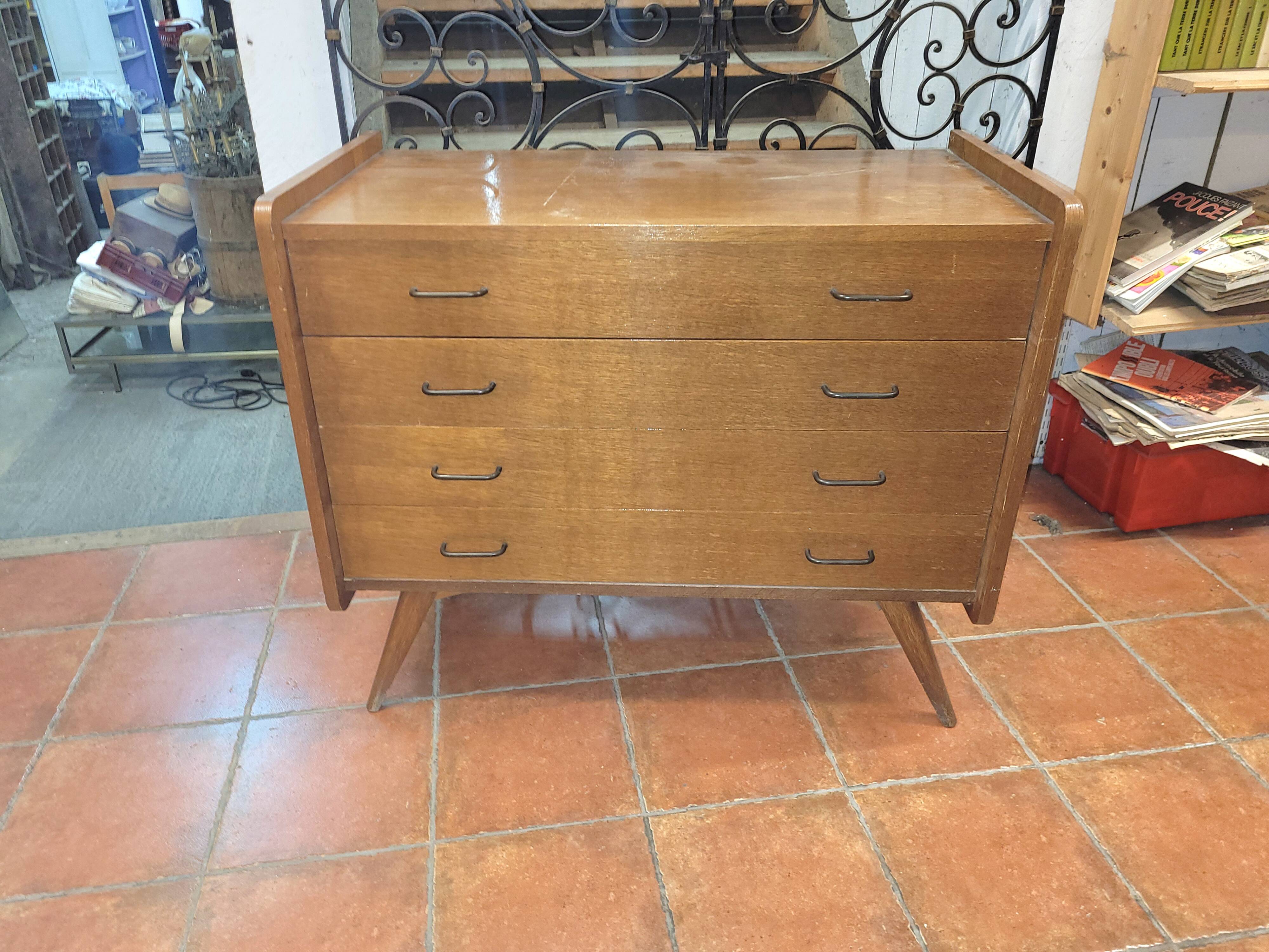 Vintage oak chest of drawers from the 60s