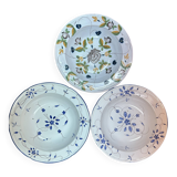 Set of 3 deep plates 19 cm in earthenware from MBFA Pornic model diff.
