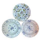 Set of 3 deep plates 19 cm in earthenware from MBFA Pornic model diff.