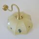 Vintage beige glass wall lamp redesign kitchen gooseneck brass light 1950's