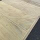 Round extendable dining table with flaps, stripped in raw oak, with 3 extensions.
