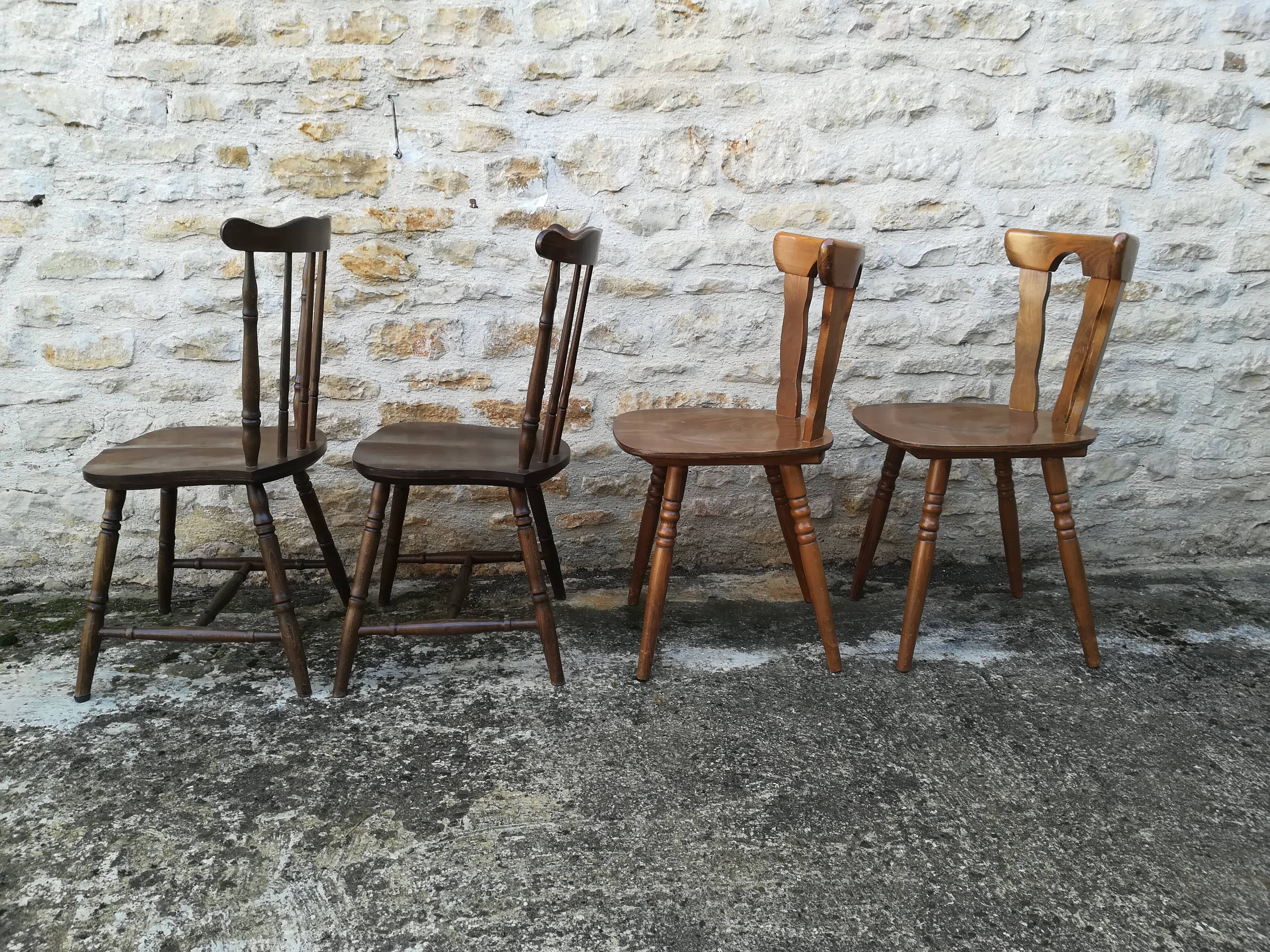 Mismatched bistro chairs