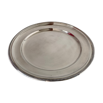 New round silver plated dish