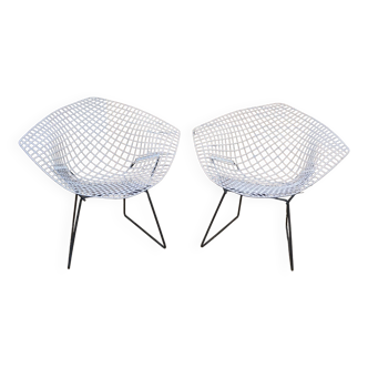 Set of 2 Vintage Diamond Chairs or Armchairs by Harry Bertoia for Knoll International, 1970s
