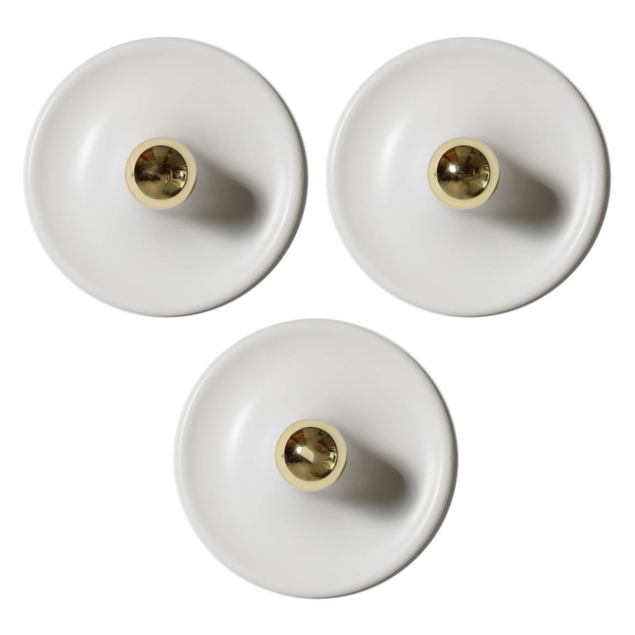 3 Italian Disc Flush Mounts From Targetti Sankey, 1970s