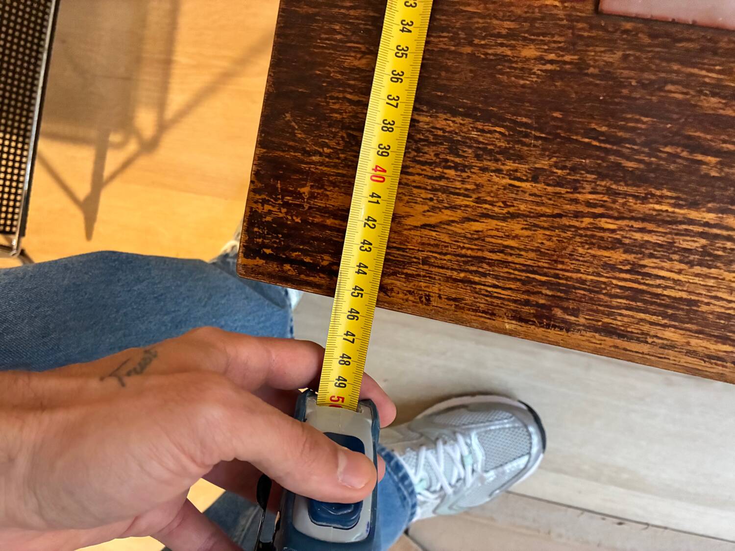 Coffee table in wood and ceramic tiles, Vallauris style