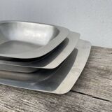 Trio of Danish Scandinavian stainless steel dishes