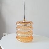 Vintage pendant lamp molded glass 60/70s