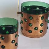 1950s whiskey glasses and ice bucket
