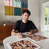 Print on Fine Art paper, numbered and signed, Architecture of the roofs of Granada