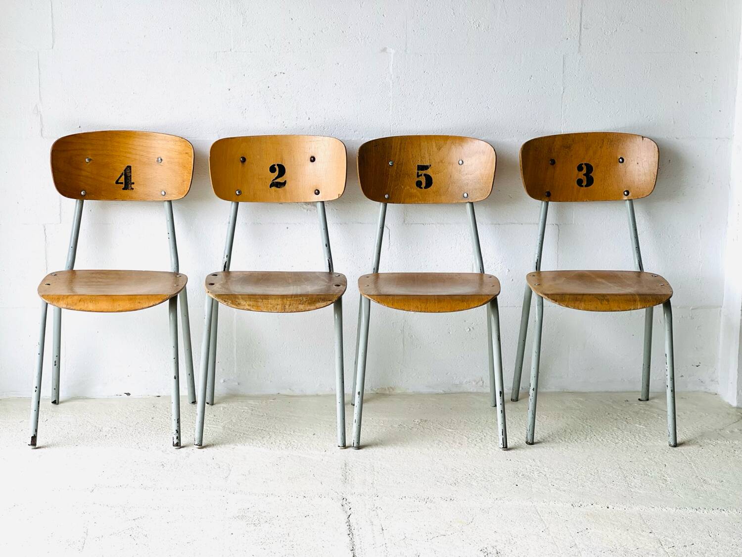 Vintage School Chairs, set of 4
