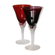 Ensemble de deux verres à vin soufflés bouche verre de  Murano