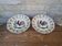 Set of 2 old HB Henriot Quimper plates with rooster motif