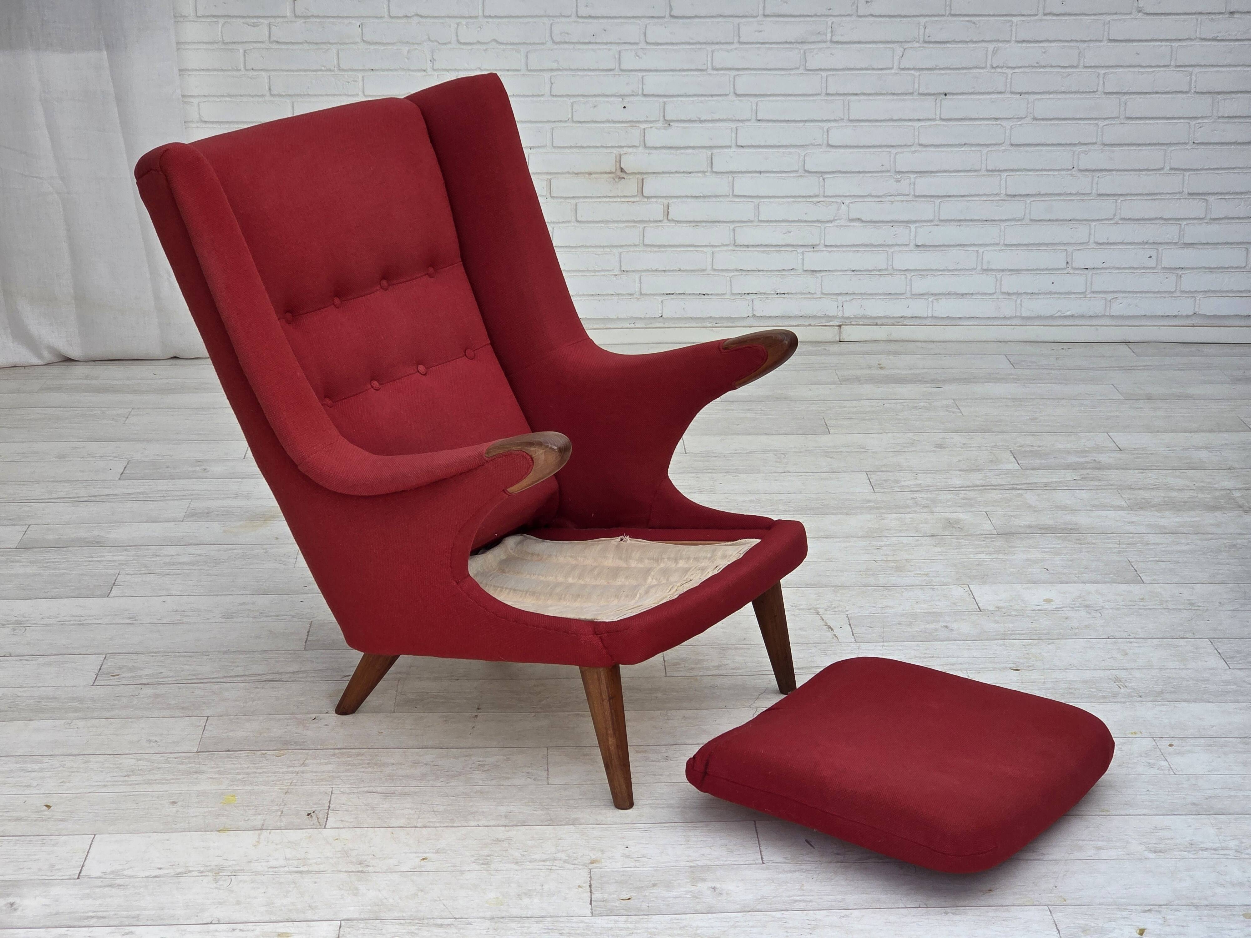 1970s, Danish design by Bent Møller Jepsen, "Teddy" chair, furniture wool.