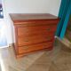 3-drawer chest of drawers with sliding shelf - Louis Philippe style - cherry color