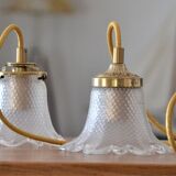 Duo of walkers in glass flowers and yellow cord