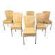 Vintage leather dining chairs, set of 6, 1980s